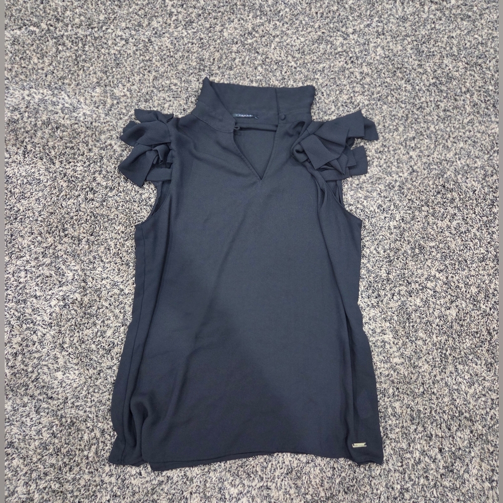 Elegant Black Ruffle Sleeve Top